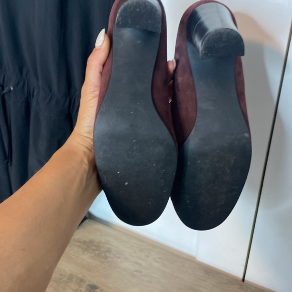 Naturalizer | Retro Suede High Heel Shoes - US7 - Burgundy & Black Tassels - Picture 7 of 7